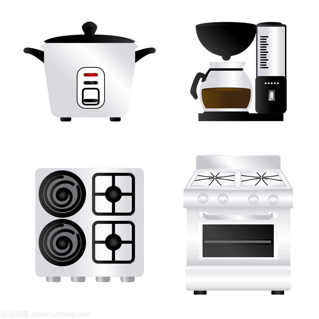 厨房的图标与电器 现代生活的便捷与美学